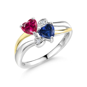 Ring in 925 Sterling Silver and 10K Yellow Gold