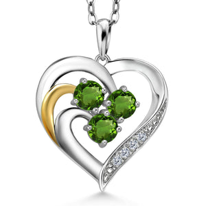 Pendant in 925 Sterling Silver and 10K Yellow Gold