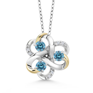 Pendant in 925 Sterling Silver and 10K Yellow Gold