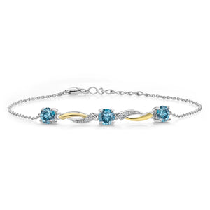 Bracelet in 925 Sterling Silver and 10K Yellow Gold