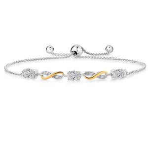 Tanzanite - December_Bracelet in 925 Sterling Silver and 10K Yellow Gold