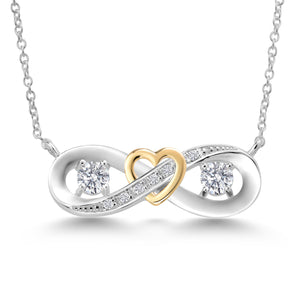Necklace in 925 Sterling Silver and 10K Yellow Gold