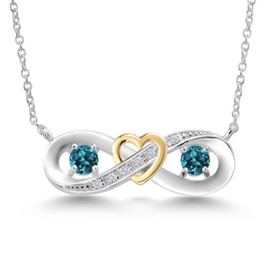 Necklace in 925 Sterling Silver and 10K Yellow Gold