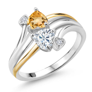 Ring in 925 Sterling Silver and 10K Yellow Gold