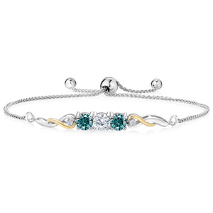 Lab Grown Diamond_Bracelet in 925 Sterling Silver and 10K Yellow Gold