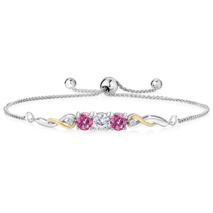 Lab Grown Diamond_Bracelet in 925 Sterling Silver and 10K Yellow Gold