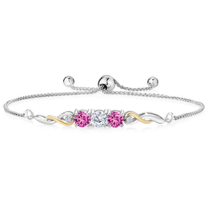 Lab Grown Diamond_Bracelet in 925 Sterling Silver and 10K Yellow Gold