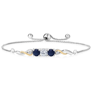 Lab Grown Diamond_Bracelet in 925 Sterling Silver and 10K Yellow Gold