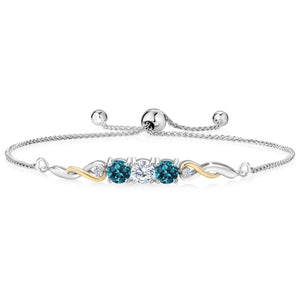 Lab Grown Diamond_Bracelet in 925 Sterling Silver and 10K Yellow Gold