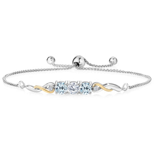 Lab Grown Diamond_Bracelet in 925 Sterling Silver and 10K Yellow Gold
