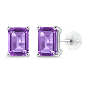 Amethyst - February_Earrings in 14K White Gold