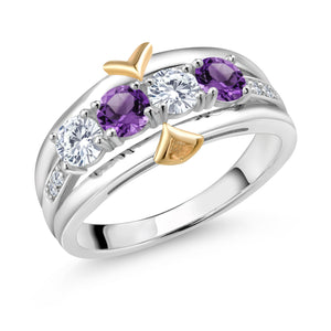 Ring in 925 Sterling Silver and 10K Yellow Gold