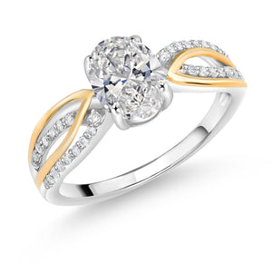 Ring in 925 Sterling Silver and 10K Yellow Gold