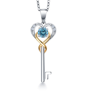 Pendant in 925 Sterling Silver and 10K Yellow Gold