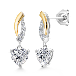 Earrings in 925 Sterling Silver and 10K Yellow Gold