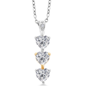 Pendant in 925 Sterling Silver and 10K Yellow Gold