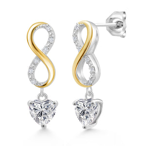 Earrings in 925 Sterling Silver and 10K Yellow Gold