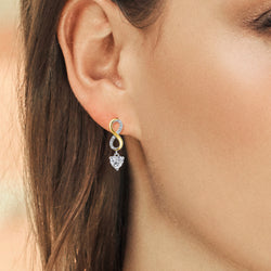 Earrings in 925 Sterling Silver and 10K Yellow Gold
