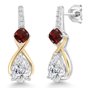 Earrings in 925 Sterling Silver and 10K Yellow Gold