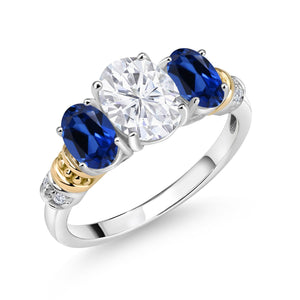 Ring in 925 Sterling Silver and 10K Yellow Gold