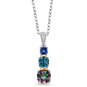 Pendant in 925 Sterling Silver and 10K Yellow Gold