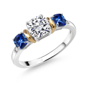 Ring in 925 Sterling Silver and 10K Yellow Gold