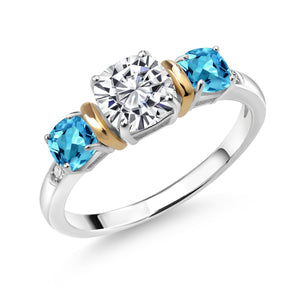 Ring in 925 Sterling Silver and 10K Yellow Gold