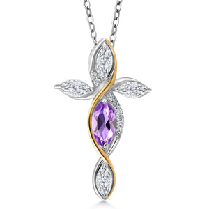 Pendant in 925 Sterling Silver and 10K Yellow Gold
