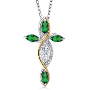 Pendant in 925 Sterling Silver and 10K Yellow Gold