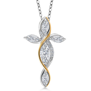 Pendant in 925 Sterling Silver and 10K Yellow Gold