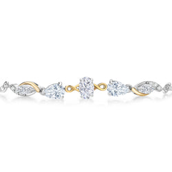Bracelet in 925 Sterling Silver and 10K Yellow Gold