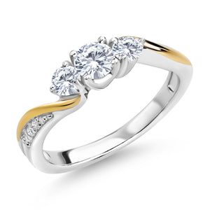 Ring in 925 Sterling Silver and 10K Yellow Gold