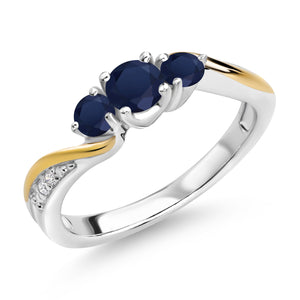 Ring in 925 Sterling Silver and 10K Yellow Gold