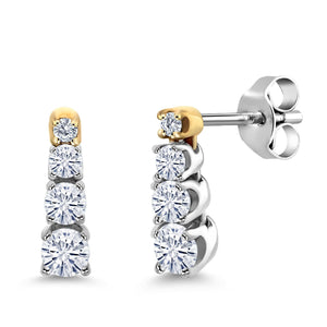 Earrings in 925 Sterling Silver and 10K Yellow Gold