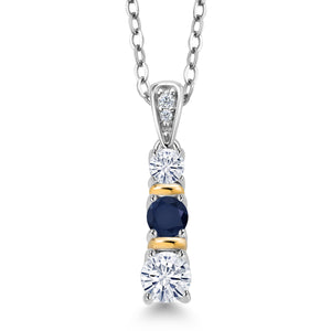 Pendant in 925 Sterling Silver and 10K Yellow Gold