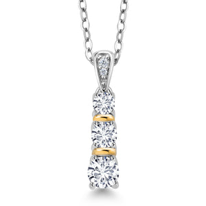 Pendant in 925 Sterling Silver and 10K Yellow Gold