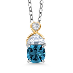 Pendant in 925 Sterling Silver and 10K Yellow Gold