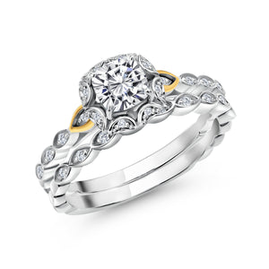 Ring in 925 Sterling Silver and 10K Yellow Gold