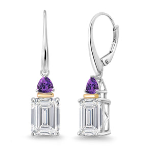 Earrings in 925 Sterling Silver and 10K Yellow Gold