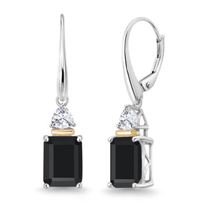 Earrings in 925 Sterling Silver and 10K Yellow Gold