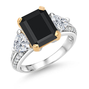 Ring in 925 Sterling Silver and 10K Yellow Gold