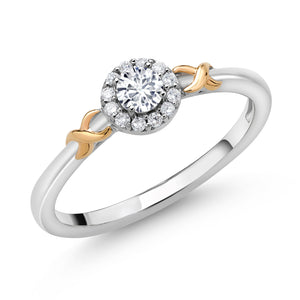 Ring in 925 Sterling Silver and 10K Yellow Gold