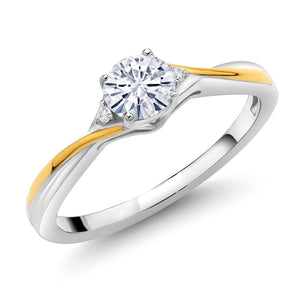 Ring in 925 Sterling Silver and 10K Yellow Gold