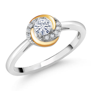 Ring in 925 Sterling Silver and 10K Yellow Gold