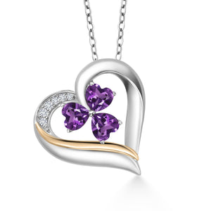 Pendant in 925 Sterling Silver and 10K Yellow Gold