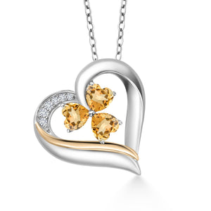 Pendant in 925 Sterling Silver and 10K Yellow Gold