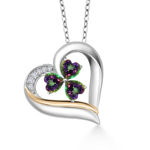 Pendant in 925 Sterling Silver and 10K Yellow Gold