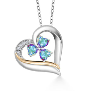 Pendant in 925 Sterling Silver and 10K Yellow Gold