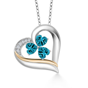 Pendant in 925 Sterling Silver and 10K Yellow Gold