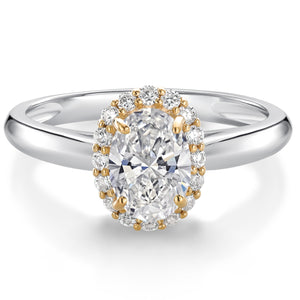 Ring in 925 Sterling Silver and 10K Yellow Gold